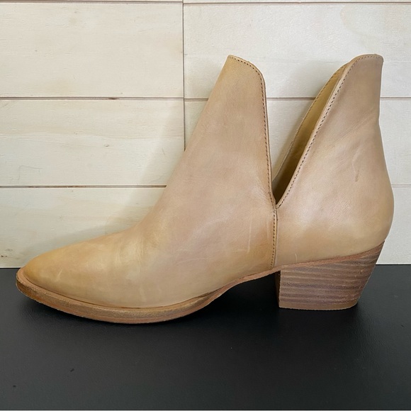 Free People Charm Double V Ankle Boots Women's Size 6.5 Shoes Tan Leather EU37 - Picture 2 of 10
